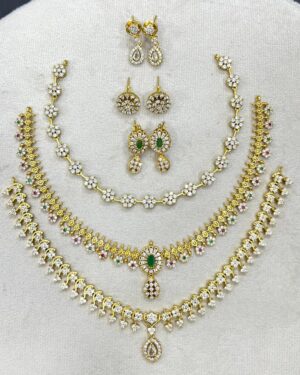 Pure Zirconian Diamond Necklace Set (3 Sets), ORN31396
