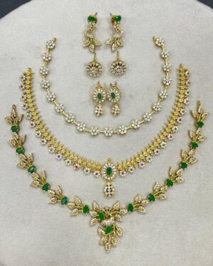 Pure Zirconian Diamond Necklace Set (3 Sets), ORN31397