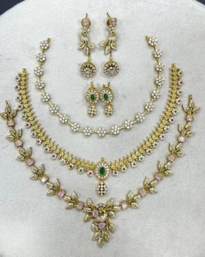 Pure Zirconian Diamond Necklace Set (3 Sets), ORN31398