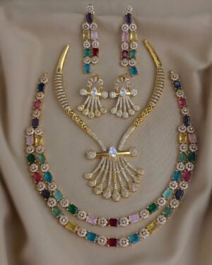 Pure Zirconian Diamond Necklace Set, ORN2803BM34