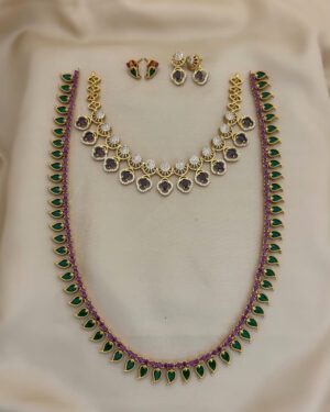 Pure Zirconian Diamond Necklace Set, ORN0804AM11