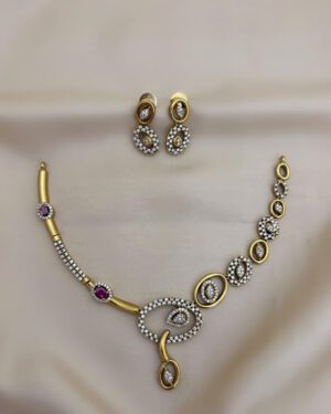 Pure Zirconian Diamond Necklace Set, ORN0804AM13