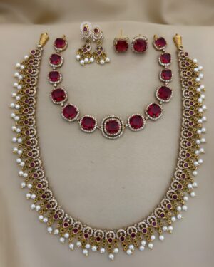 Pure Zirconian Diamond Necklace Set, ORN0804AM1