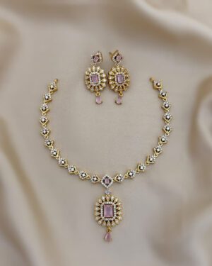 Pure Zirconian Diamond Necklace Set, ORN0804AM43