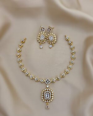 Pure Zirconian Diamond Necklace Set, ORN0804AM45