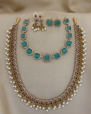 Pure Zirconian Diamond Necklace Set, ORN0804AM4
