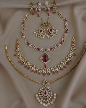 Pure Zirconian Diamond Necklace Set, ORN0804BM50