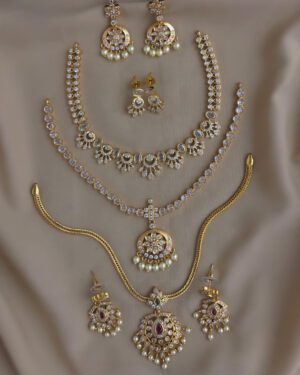 Pure Zirconian Diamond Necklace Set, ORN0804BM52