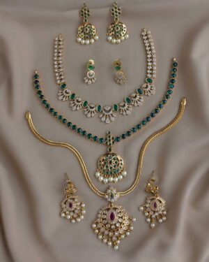 Pure Zirconian Diamond Necklace Set, ORN0804BM53