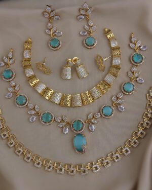 Pure Zirconian Diamond Necklace Set, ORN0804BM54