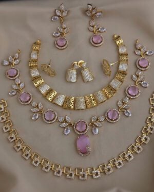 Pure Zirconian Diamond Necklace Set, ORN0804BM59