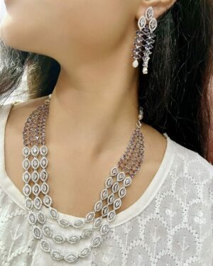 Pure Zirconian Diamond Necklace Set, ORN0804DM69