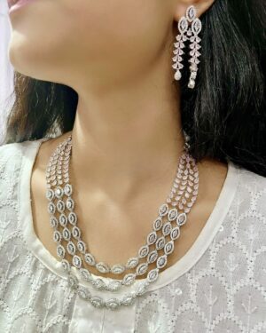 Pure Zirconian Diamond Necklace Set, ORN0804DM72