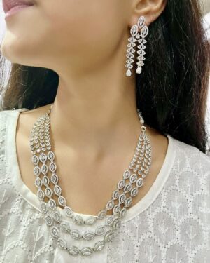 Pure Zirconian Diamond Necklace Set, ORN0804DM73
