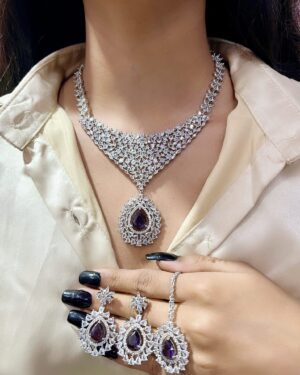 Pure Zirconian Diamond Necklace Set, ORN0804DM74