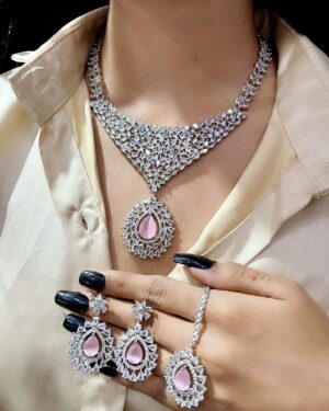 Pure Zirconian Diamond Necklace Set, ORN0804DM77