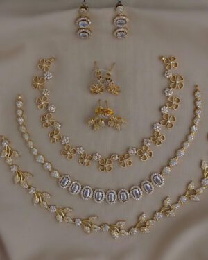 Pure Zirconian Diamond Necklace Set, ORN1004BM57