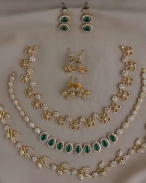 Pure Zirconian Diamond Necklace Set, ORN1004BM59
