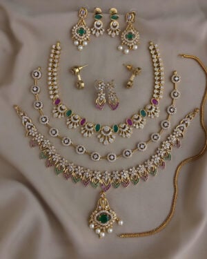 Pure Zirconian Diamond Necklace Set, ORN2605BM32