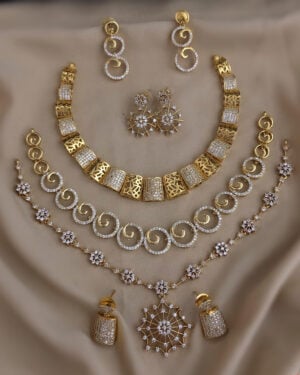 Pure Zirconian Diamond Necklace Set, ORN2805BM14