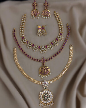 Pure Zirconian Diamond Necklace Set, ORN2805BM19