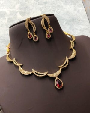 Pure Zirconian Diamond Necklace Set, ORN2805BM1