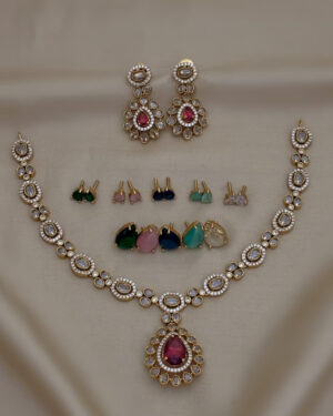 Pure Zirconian Diamond Necklace Set, ORN0206AM23