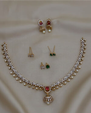 Pure Zirconian Diamond Necklace Set, ORN0206AM24