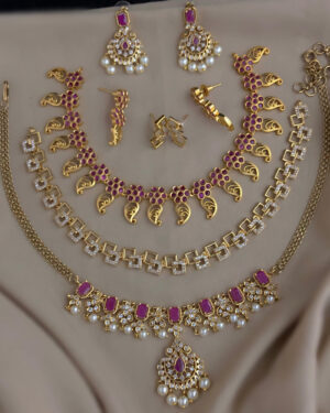 Pure Zirconian Diamond Necklace Set, ORN0206BM56