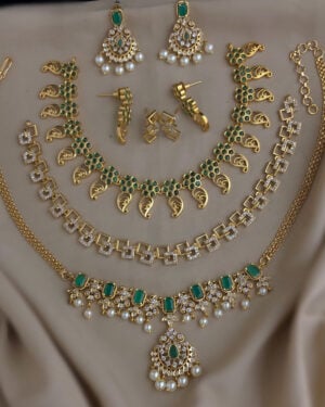 Pure Zirconian Diamond Necklace Set, ORN0206BM57