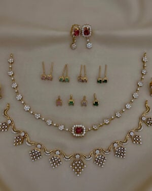 Pure Zirconian Diamond Necklace Set, ORN0306AM27