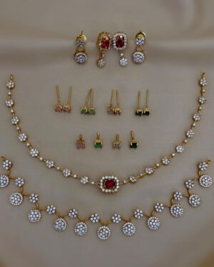 Pure Zirconian Diamond Necklace Set, ORN0306AM28