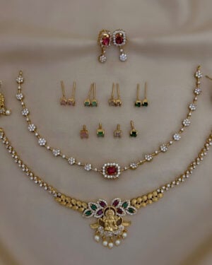 Pure Zirconian Diamond Necklace Set, ORN0306AM32