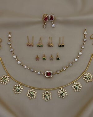 Pure Zirconian Diamond Necklace Set, ORN0306AM34