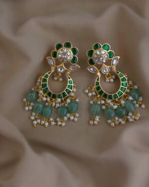 Jadau Kundan Gold Plated Earrings, ORN0306BE58