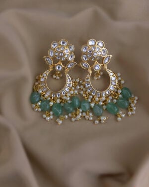 Jadau Kundan Gold Plated Earrings, ORN0306BE60