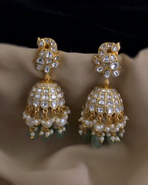 Jadau Kundan Gold Plated Earrings, ORN0306BE68