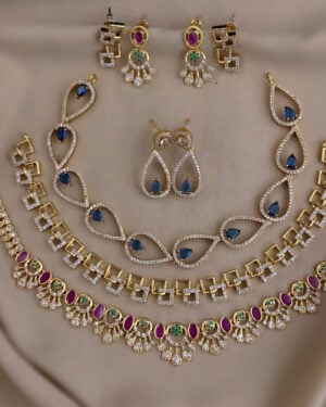 Pure Zirconian Diamond Necklace Set, ORN0306BM77