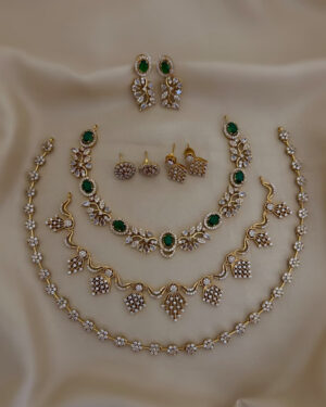 Pure Zirconian Diamond Necklace Set, ORN0406AM2