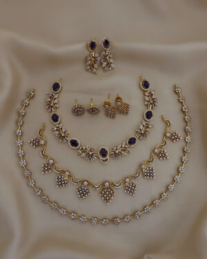 Pure Zirconian Diamond Necklace Set, ORN0406AM3
