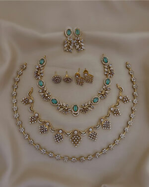 Pure Zirconian Diamond Necklace Set, ORN0406AM4