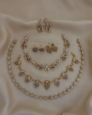 Pure Zirconian Diamond Necklace Set, ORN0406AM5
