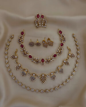 Pure Zirconian Diamond Necklace Set, ORN0406AM8
