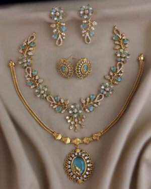 Pure Zirconian Diamond Necklace Set, ORN0406BM18