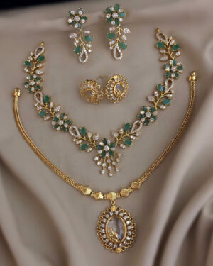 Pure Zirconian Diamond Necklace Set, ORN0406BM19