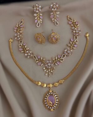 Pure Zirconian Diamond Necklace Set, ORN0406BM21