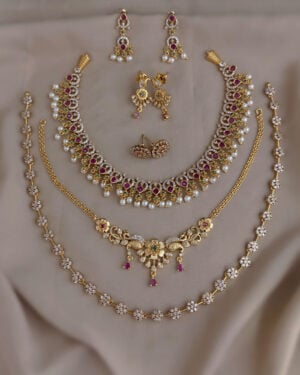 Pure Zirconian Diamond Necklace Set, ORN0406BM24