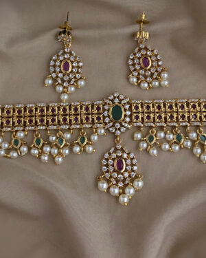 Pure Zirconian Diamond Necklace Set, ORN0406BM25