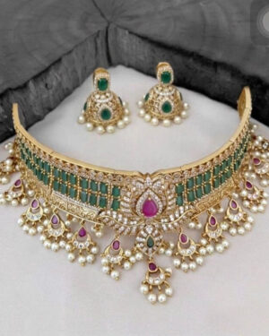 Pure Zirconian Diamond Necklace Set, ORN0406BM37