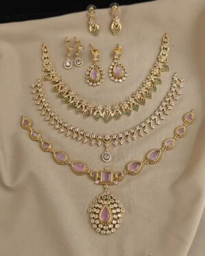 Pure Zirconian Diamond Necklace Set, ORN2406BM46